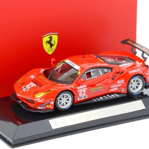 1:43 Bburago Ferrari 488 GTE 24h Daytona 2017 G.Fisichella #62 red