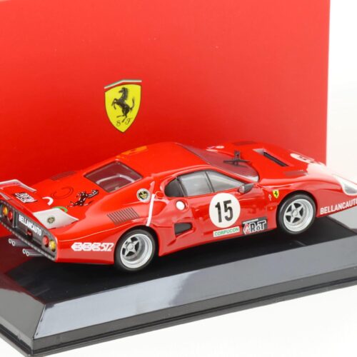 1:43 Bburago Ferrari 512 BB (II Serie) 1000km Monza 1981 M.Flammini #15 red