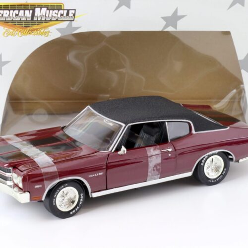 1:18 ERTL Elite 1970 Chevrolet Malibu 350 Coupe burgundy red/ black roof - Image 1