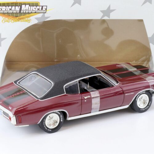 1:18 ERTL Elite 1970 Chevrolet Malibu 350 Coupe burgundy red/ black roof - Image 3