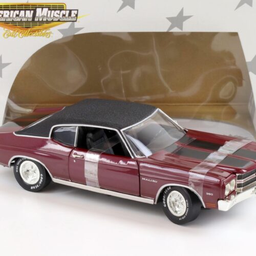 1:18 ERTL Elite 1970 Chevrolet Malibu 350 Coupe burgundy red/ black roof - Image 2