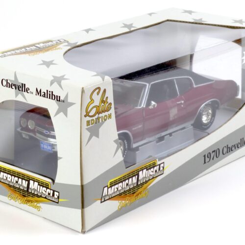 1:18 ERTL Elite 1970 Chevrolet Malibu 350 Coupe burgundy red/ black roof - Image 4