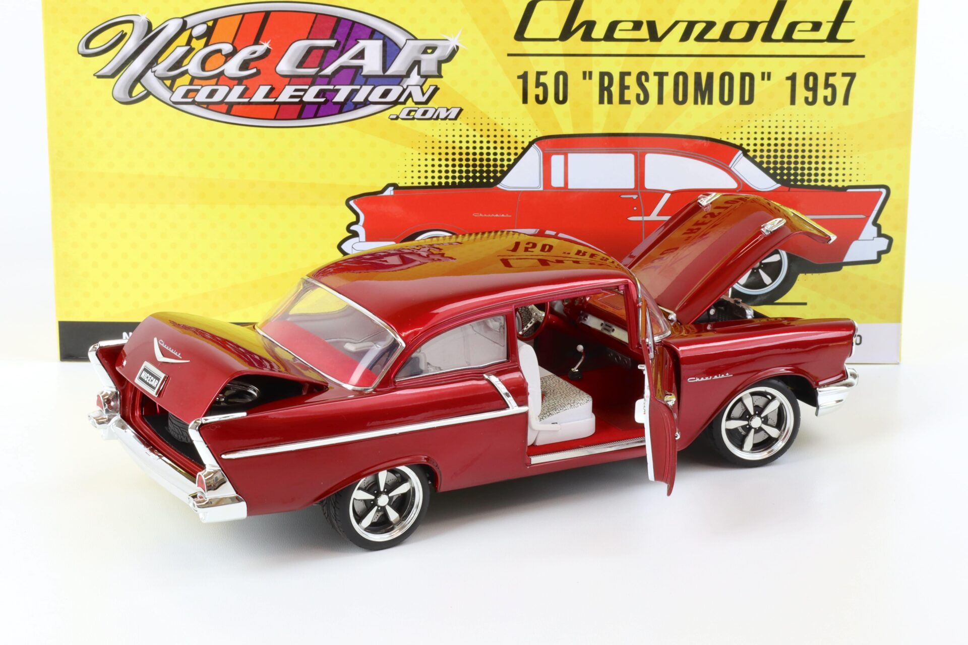 1:18 ACME 1957 Chevrolet 150 Restomod Candy red *NICE CAR EDITION*