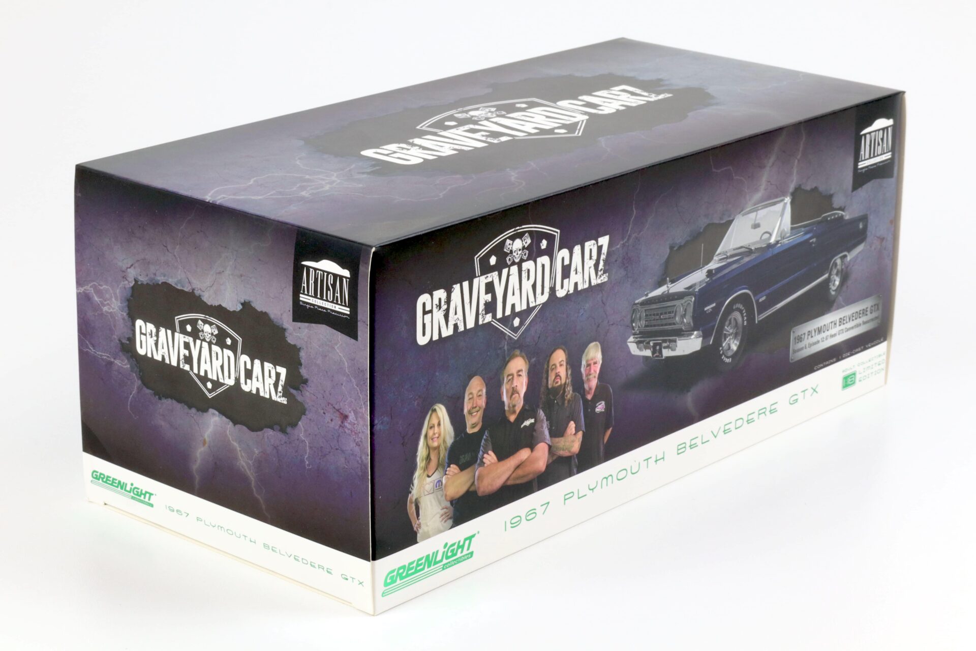 1:18 Greenlight 1967 Plymouth Belvedere GTX Convertible blue GRAVEYARD CARZ