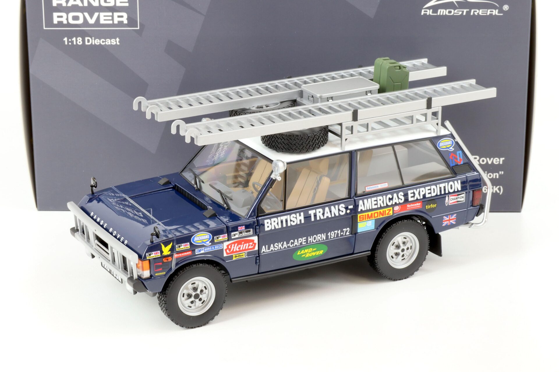 1:18 Almost Real Land Rover Range Rover Trans-Americans Expedition 765K 1971-72