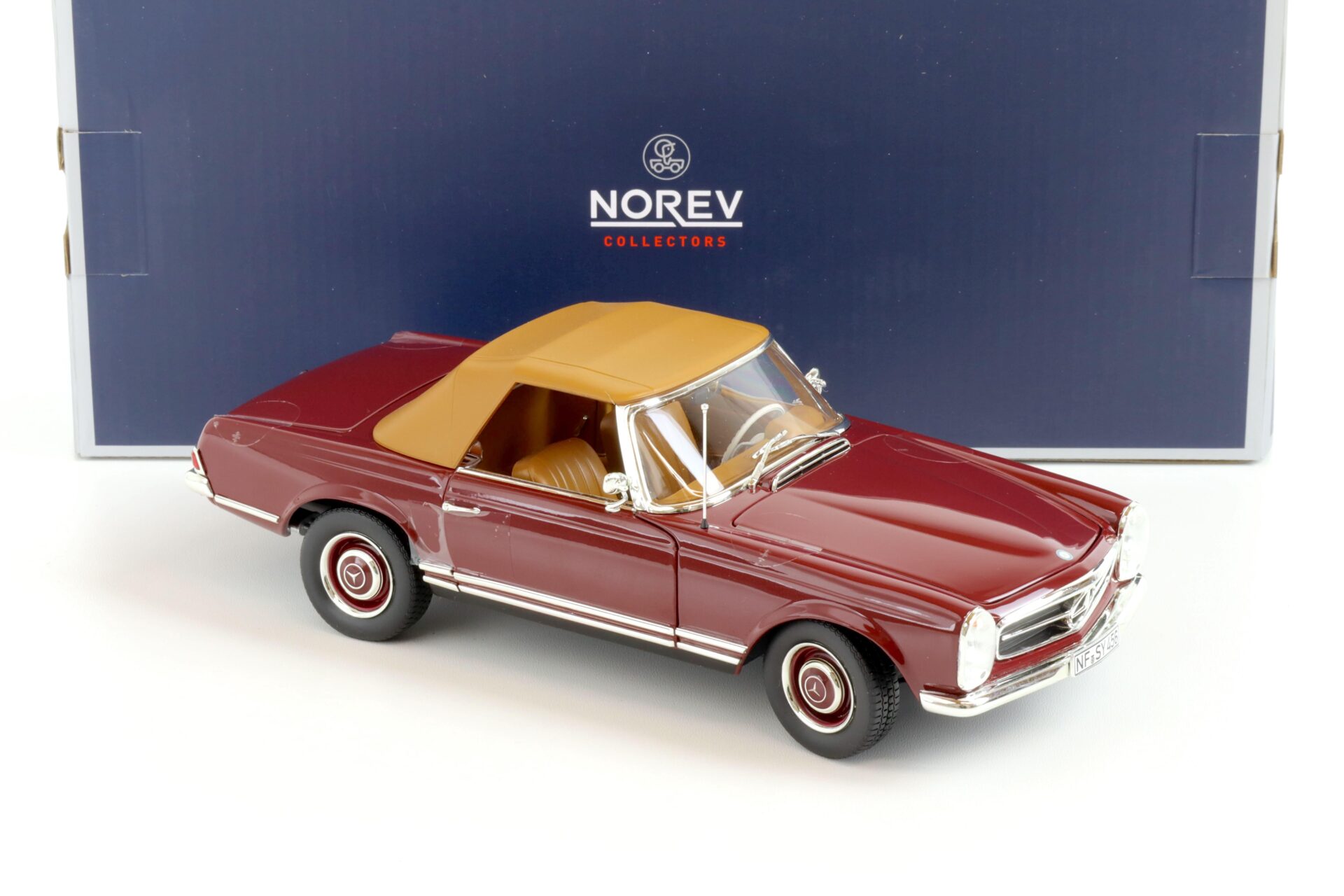 1:18 Norev Mercedes 230SL Pagode Convertible 1963 dark red