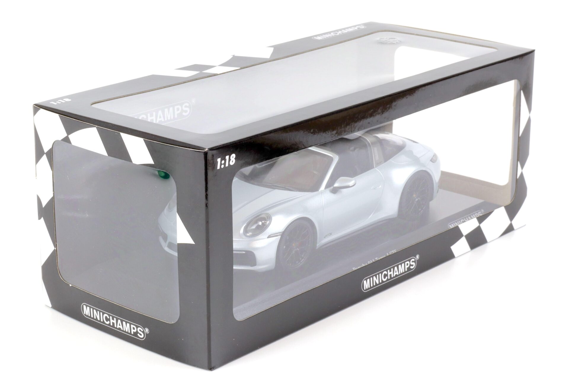 1:18 Minichamps Porsche 911 (992) Targa 4 GTS 2021 silver metallic/ black wheel