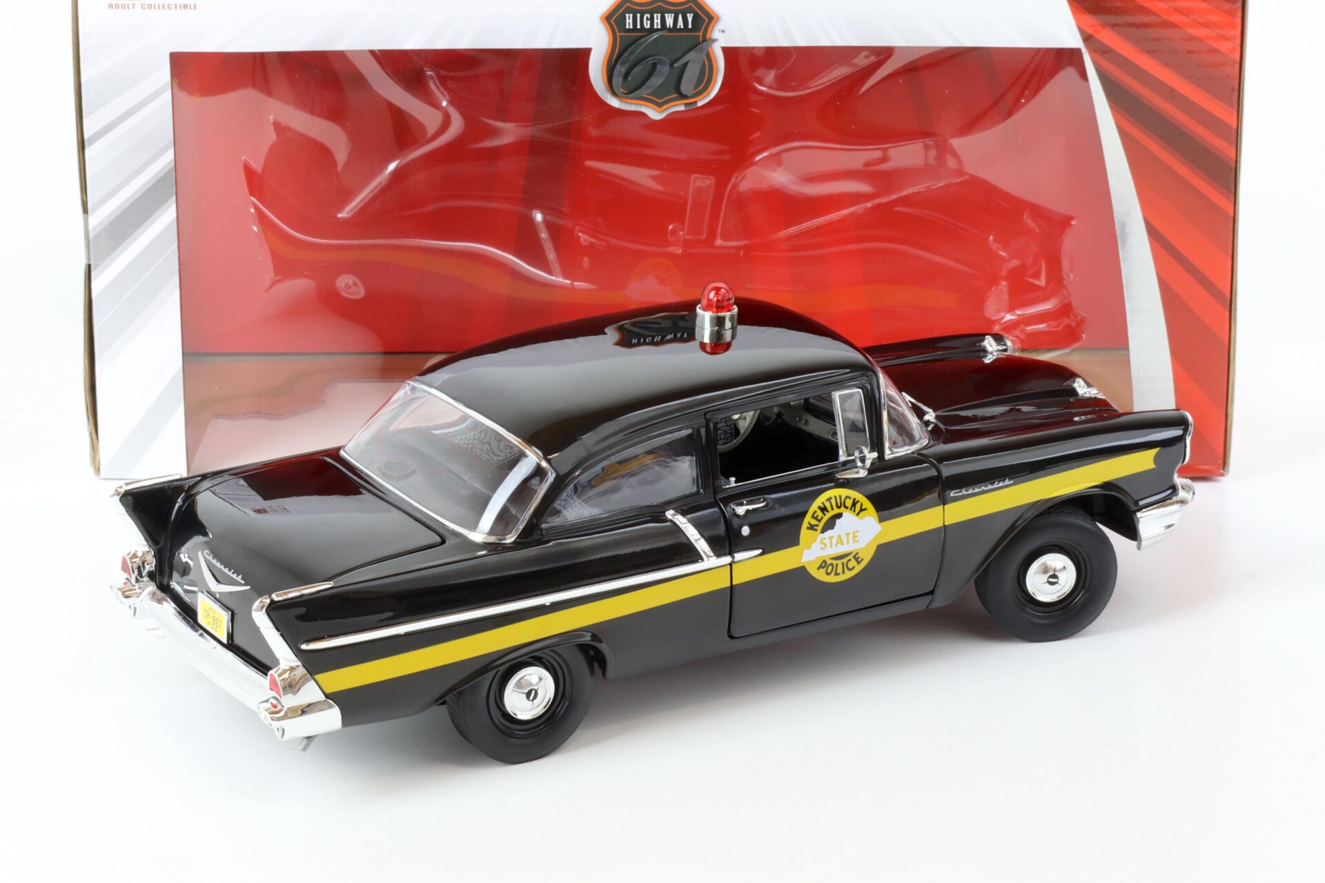 1:18 Highway61 1957 Chevrolet Bel Air 150 Sedan Kentucky State Police black