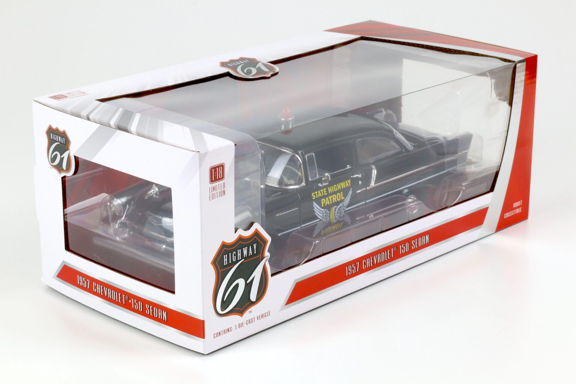 1:18 Highway61 1957 Chevrolet Bel Air 150 Sedan Ohio State Highway Patrol black
