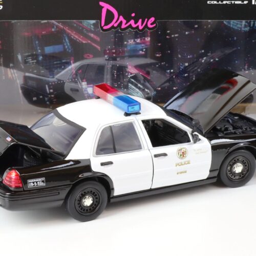 1:18 Greenlight 2001 Ford Crown Victoria LA Police Intercopter DRIVE black/ white
