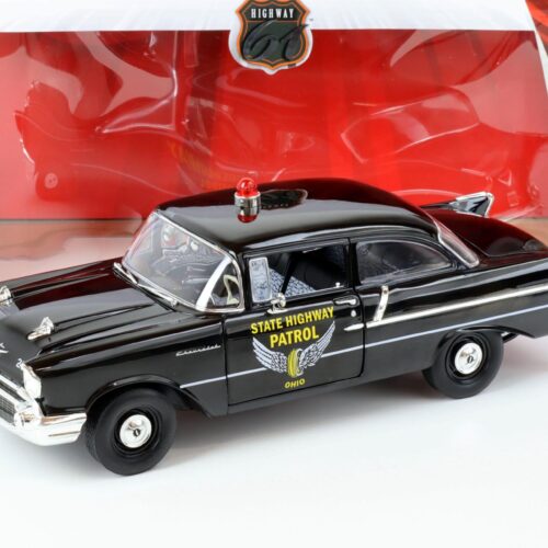 1:18 Highway61 1957 Chevrolet Bel Air 150 Sedan Ohio State Highway Patrol black