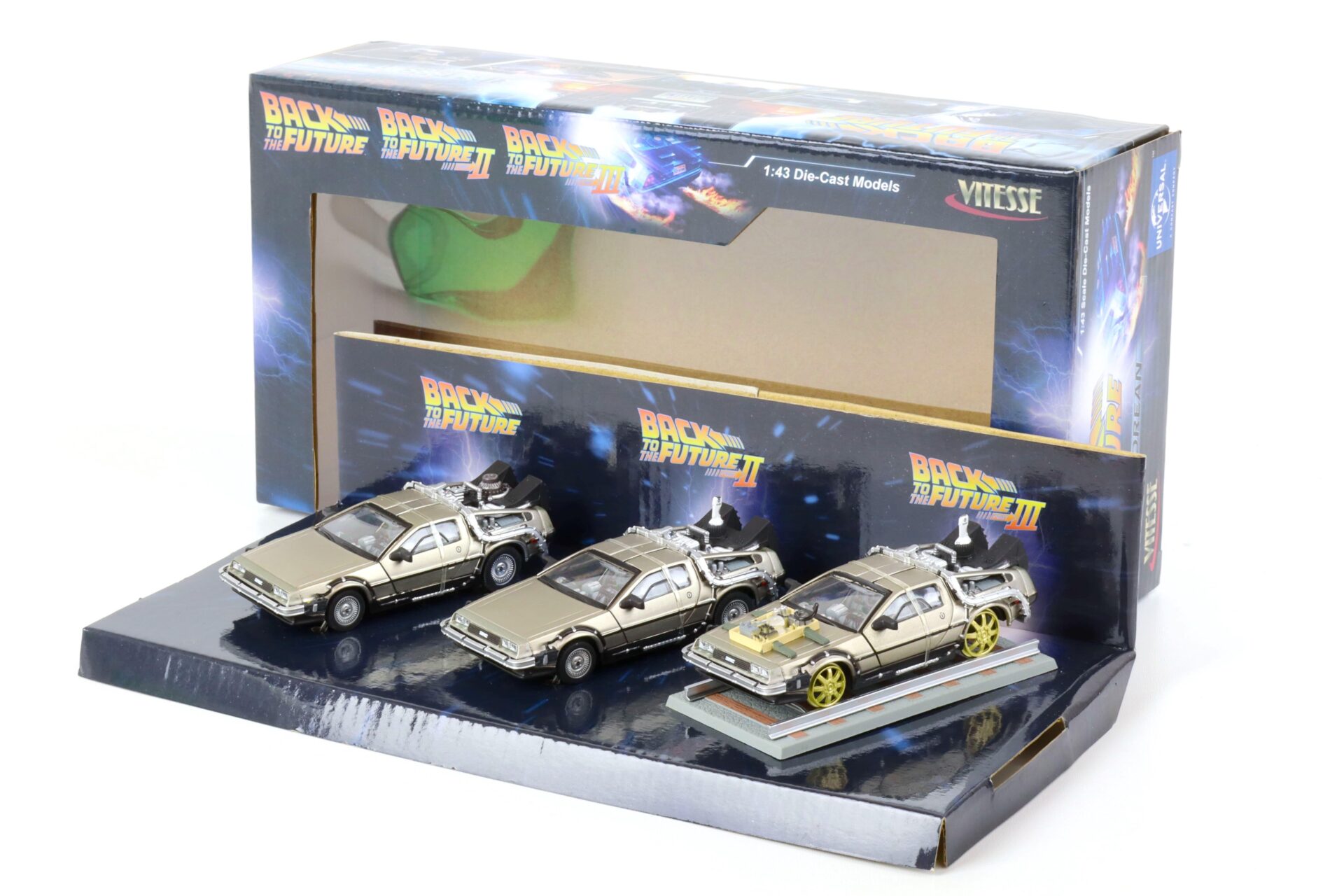 1:43 Vitesse Back to the Future Special Pack Part I-III - 3 pcs. SET Delorean DMC-12