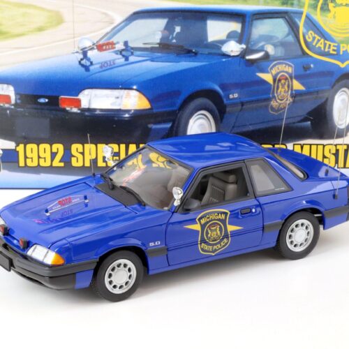1:18 GMP 1992 Ford Mustang 5.0 Coupe Michigan State Police blue