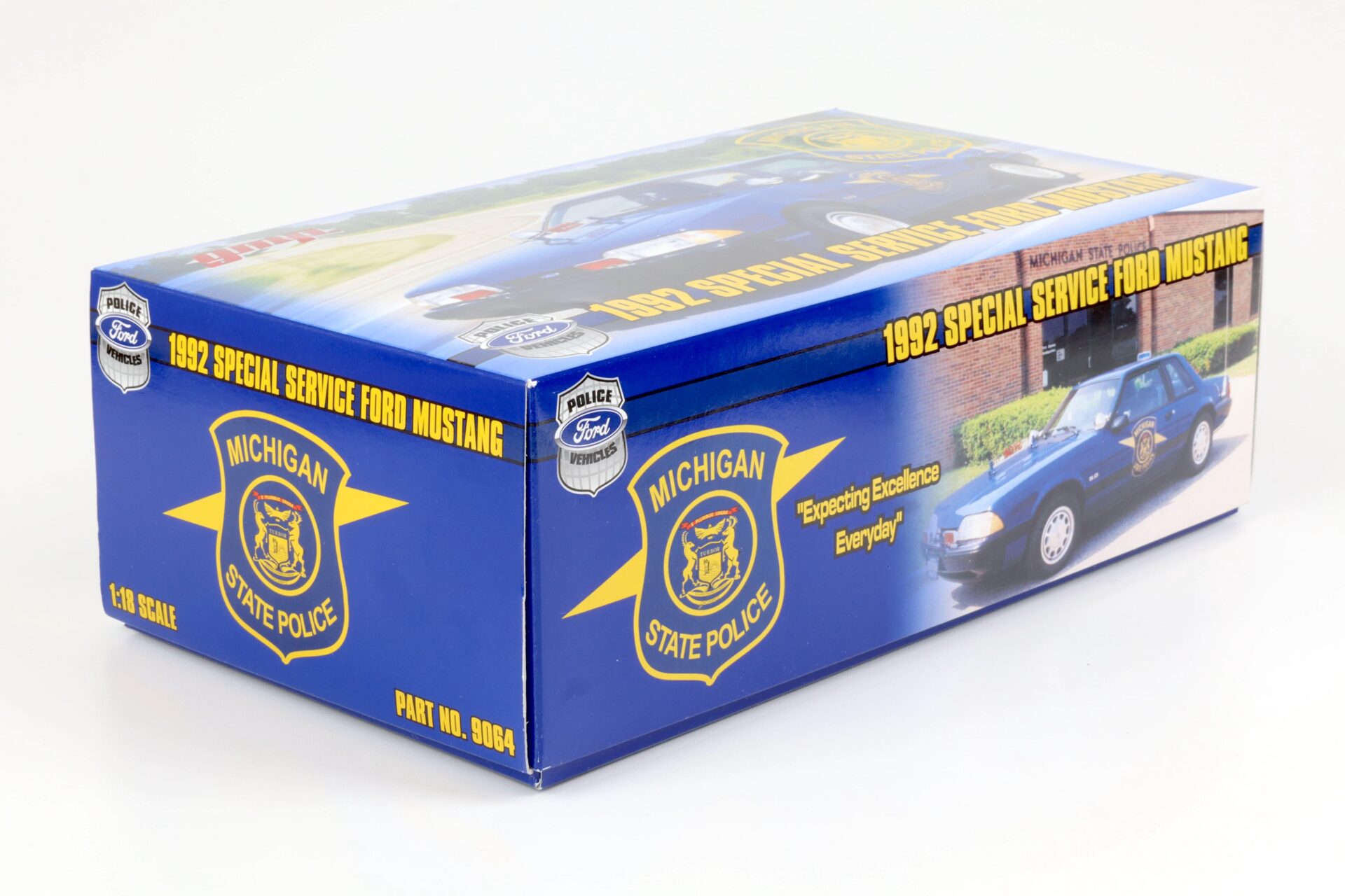 1:18 GMP 1992 Ford Mustang 5.0 Coupe Michigan State Police blue