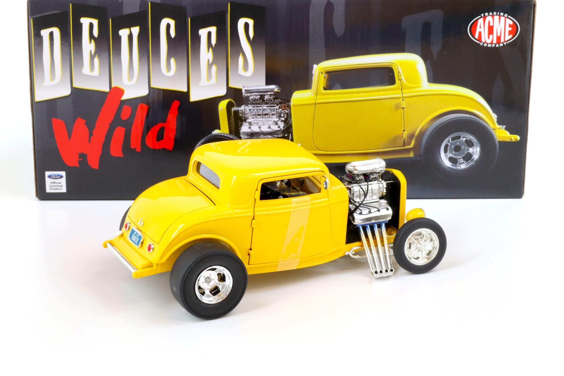 1:18 ACME 1932 Blown Ford Three Window Deuces Wild yellow A1805015