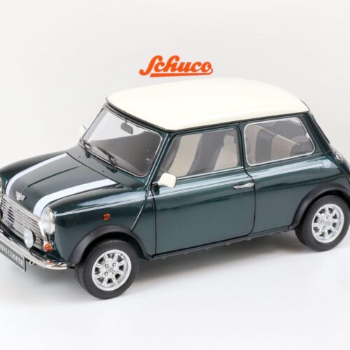 1:12 Schuco Mini Cooper British racing green/ white stripes 450671500 - Image 1