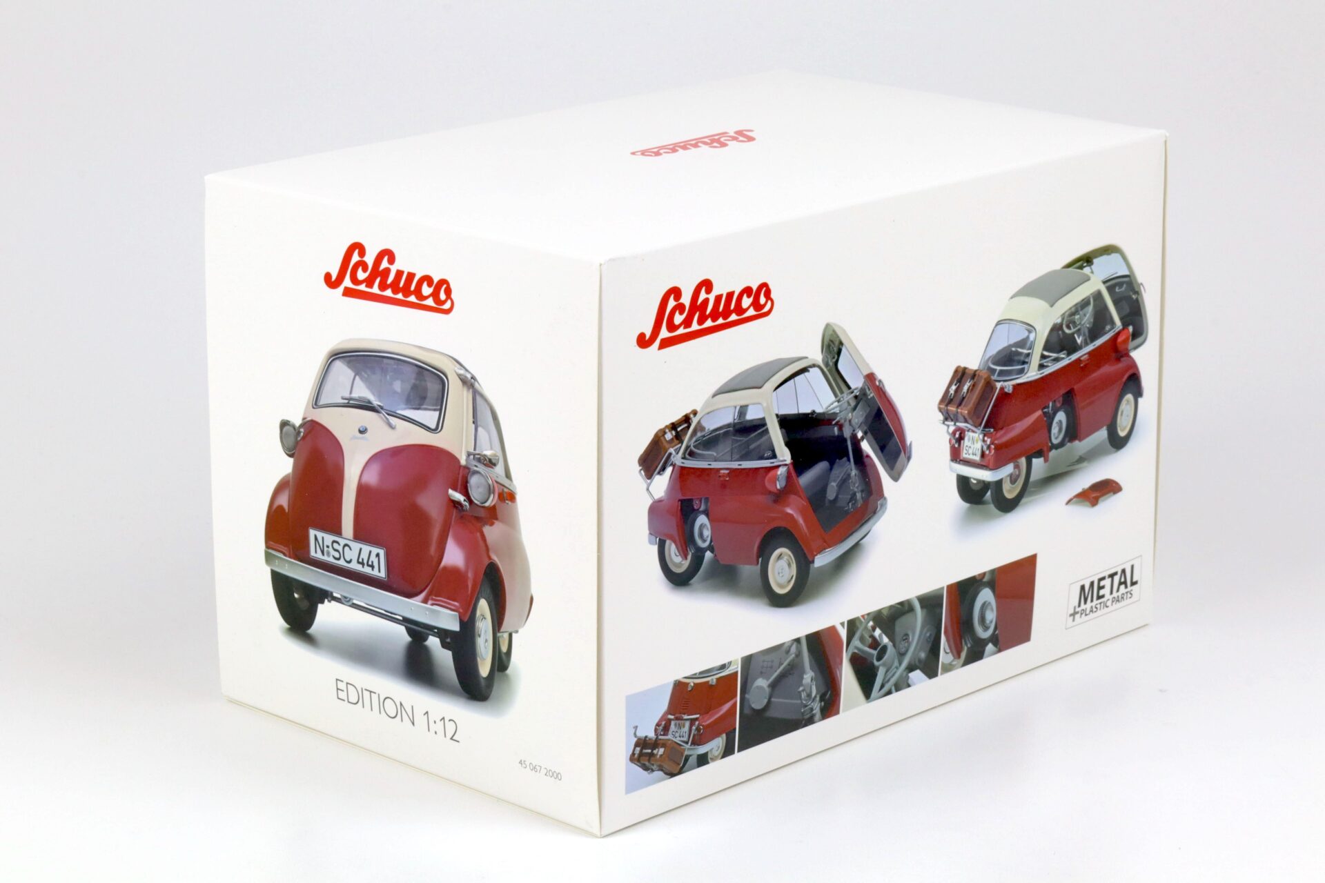 1:12 Schuco BMW Isetta Export with closed Softtop red/ white 450672000