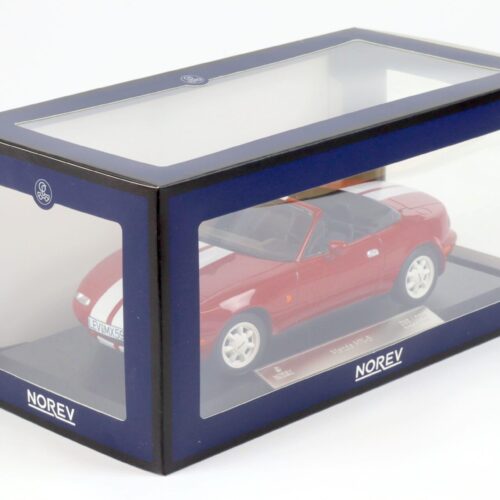 1:18 Norev Mazda MX-5 Roadster 1989 red/ white stripes - Limited 200 pcs.