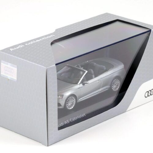 1:43 Spark Audi A5 Cabriolet Florett silver metallic 2017 DEALER VERSION