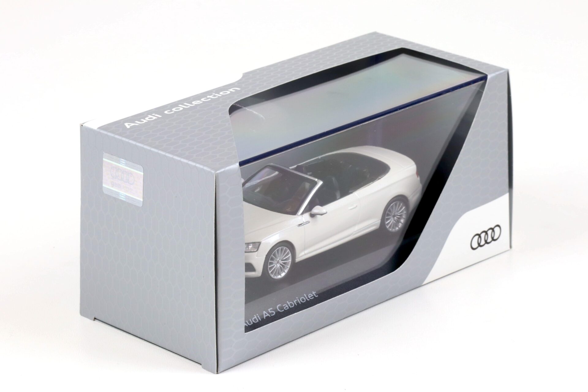 1:43 Spark Audi A5 Cabriolet Tofana white 2017 DEALER VERSION