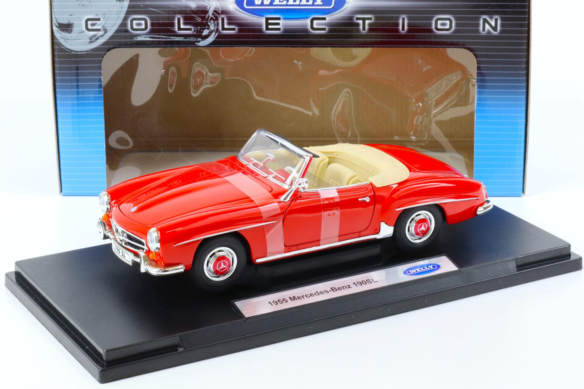 1:18 Welly 1955 Mercedes 190SL Cabriolet red