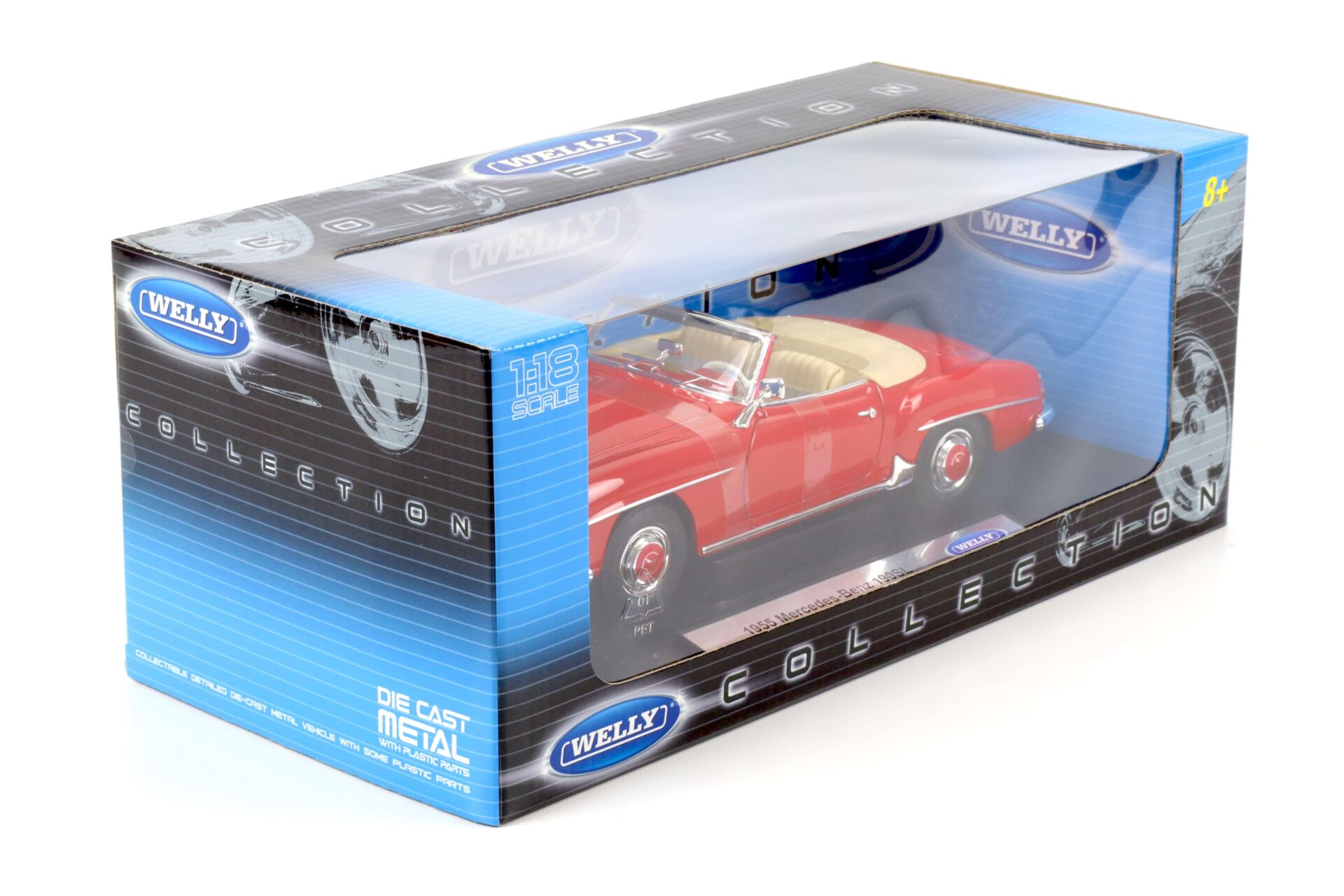 1:18 Welly 1955 Mercedes 190SL Cabriolet red