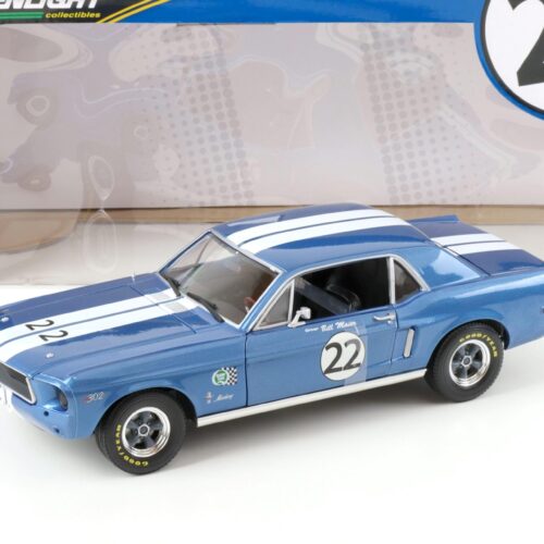1:18 Greenlight 1968 Bill Maier Ford Mustang Racing Tribute #22 blue/ white