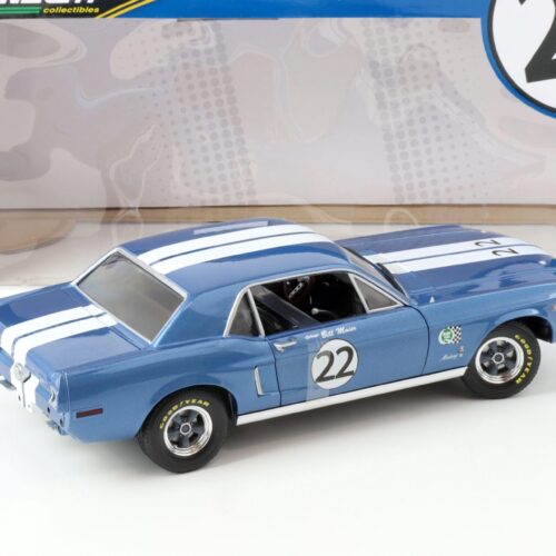 1:18 Greenlight 1968 Bill Maier Ford Mustang Racing Tribute #22 blue/ white
