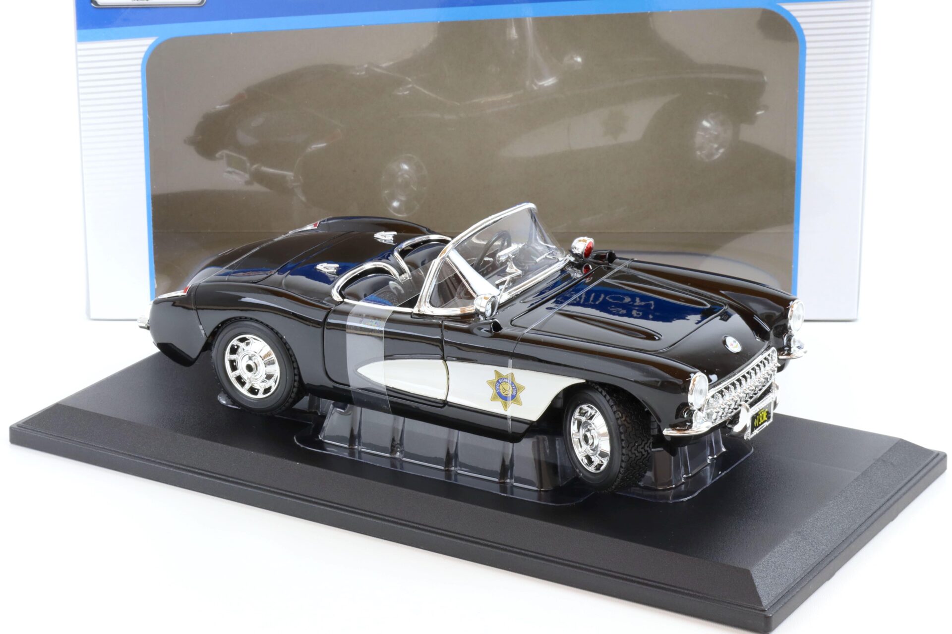 1:18 Maisto 1957 Chevrolet Corvette State Highway Patrol Police black