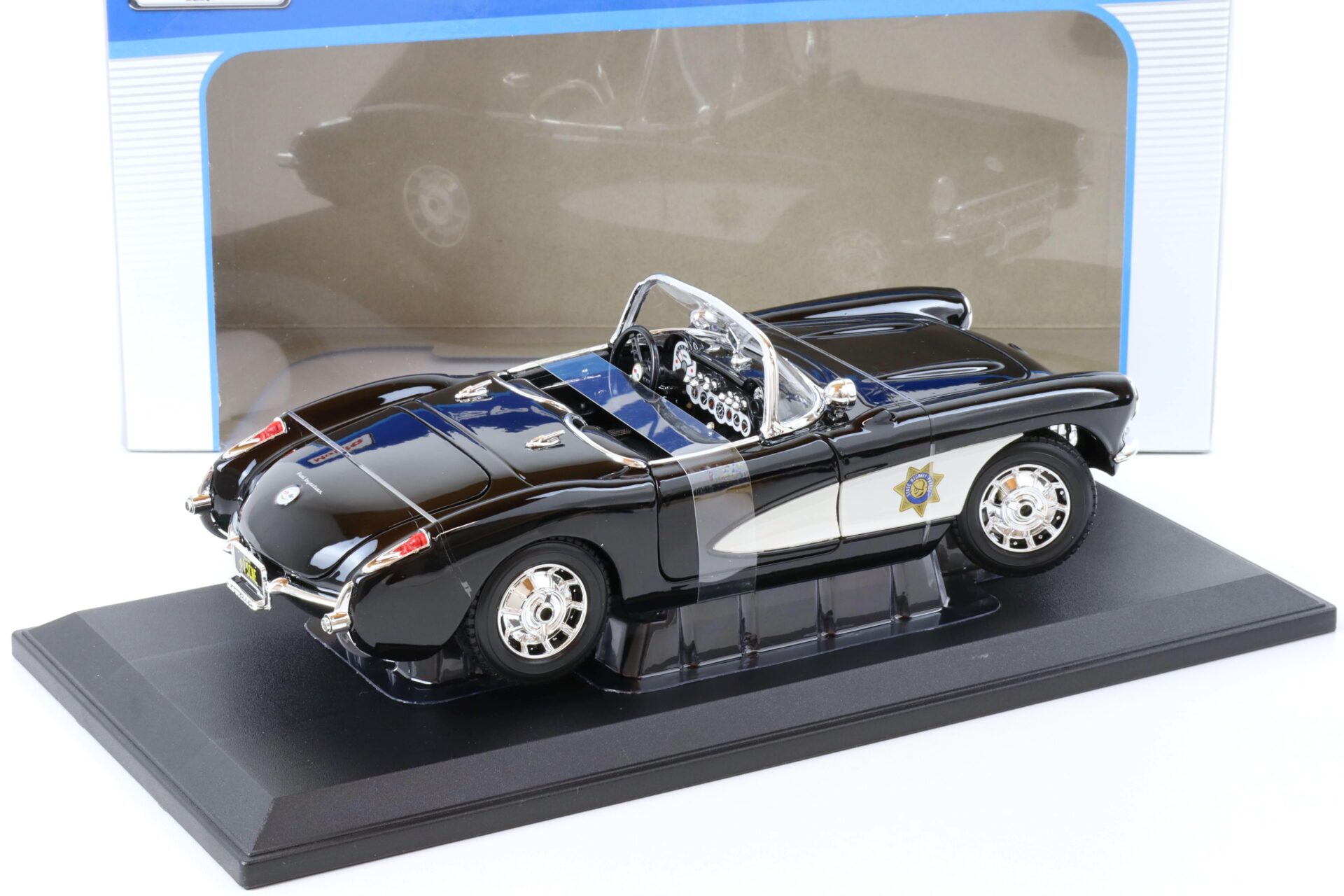 1:18 Maisto 1957 Chevrolet Corvette State Highway Patrol Police black