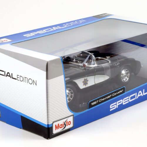 1:18 Maisto 1957 Chevrolet Corvette State Highway Patrol Police black