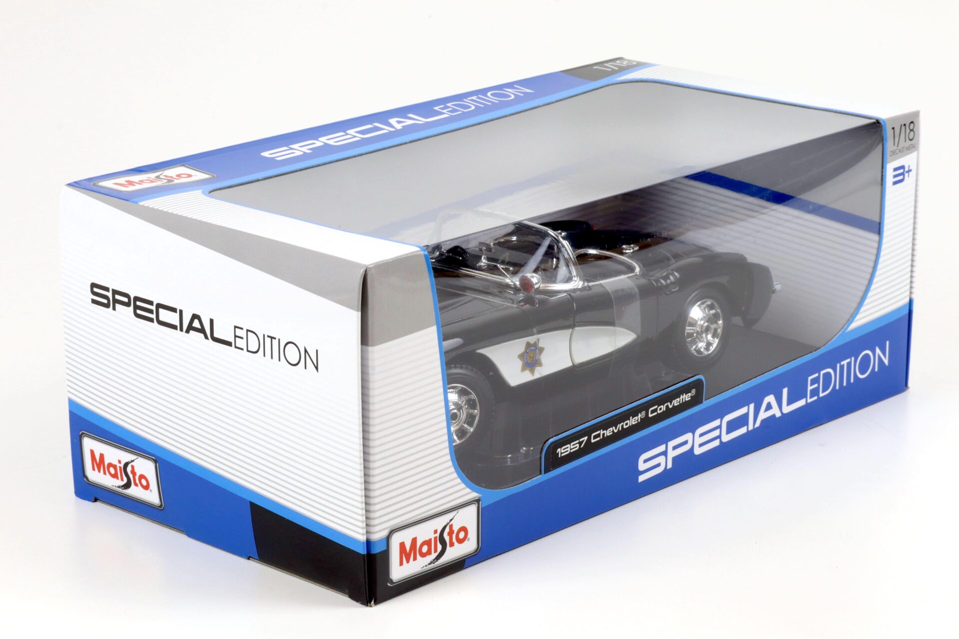 1:18 Maisto 1957 Chevrolet Corvette State Highway Patrol Police black