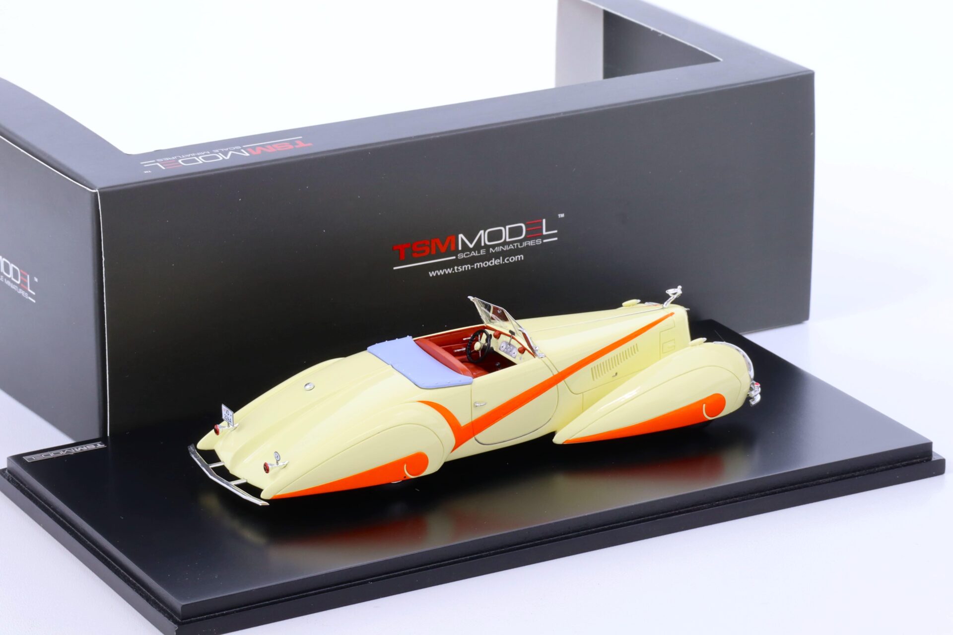 1:43 TSM 1934 Cadillac V16 Hartmann Roadster cream white/ orange