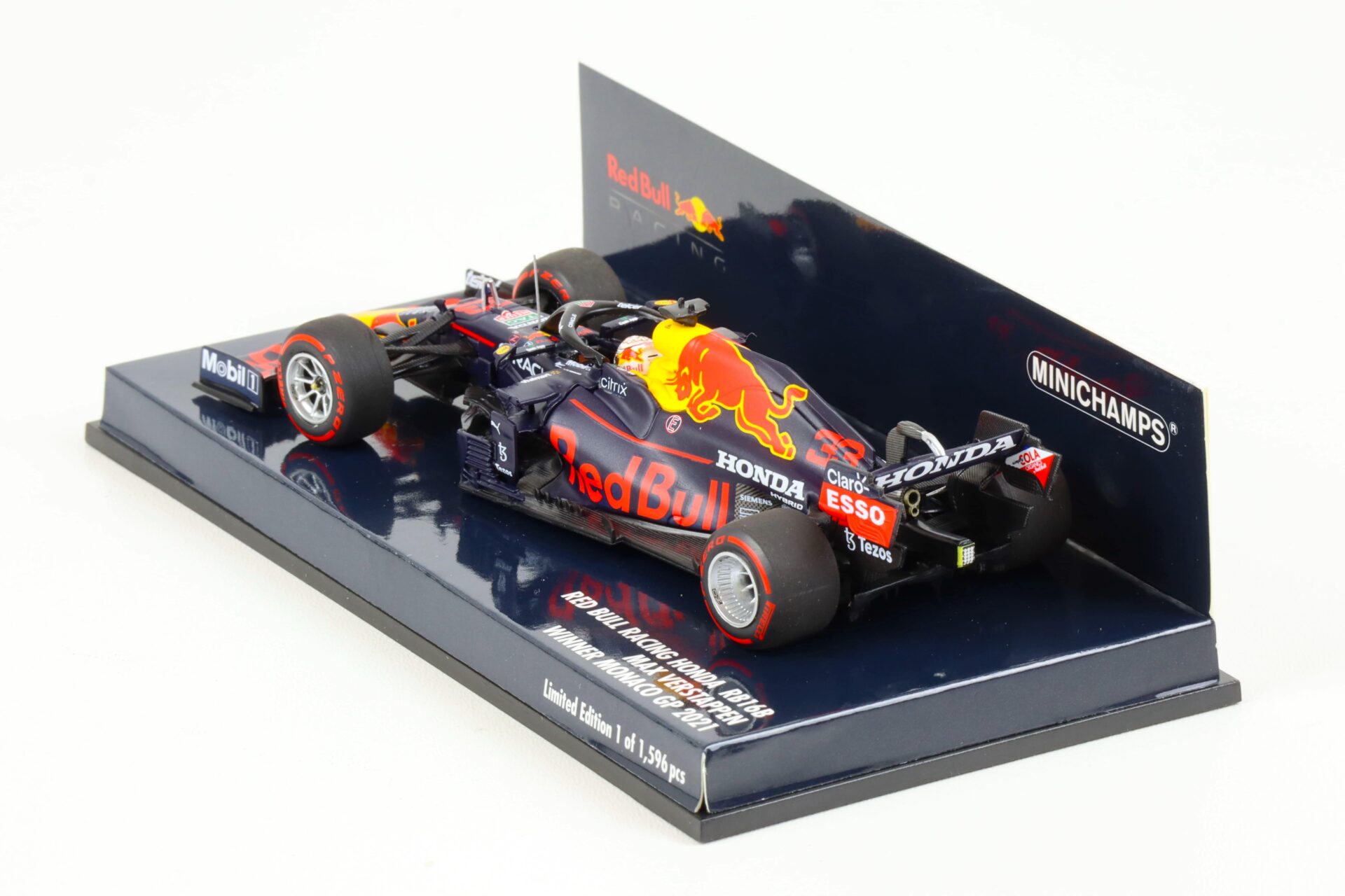 1:43 Minichamps RED BULL Racing F1 Honda RB16B Max Verstappen Monaco GP 2021