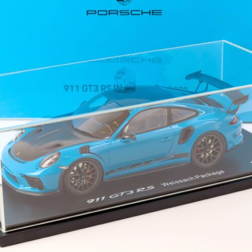 1:18 Spark Porsche 911 (991) GT3 RS Weissach Package Miami blue DEALER VERSION - Image 4