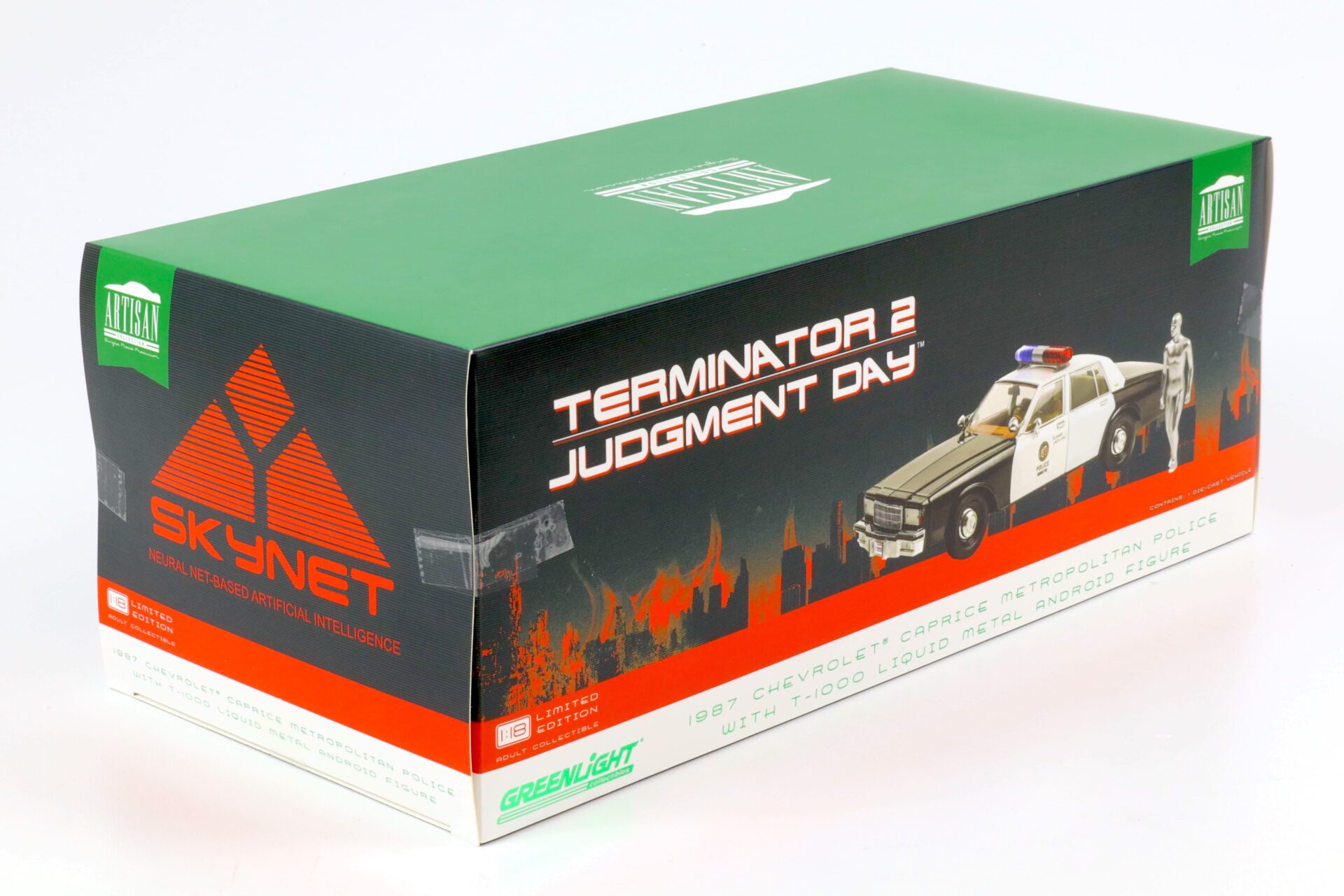 1:18 Greenlight 1987 Chevrolet Caprice Metropolitan Police TERMINATOR with Android