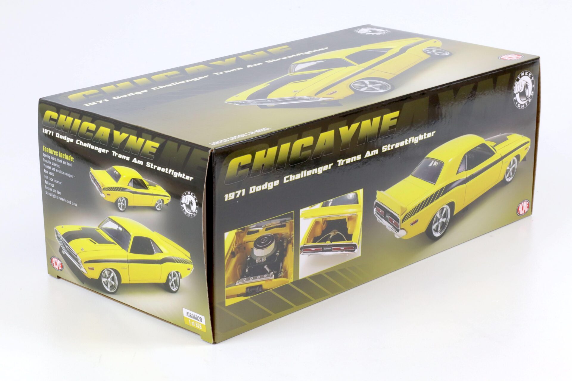 1:18 ACME 1971 Dodge Challenger Trans Am Streetfighter CHICAYNE yellow