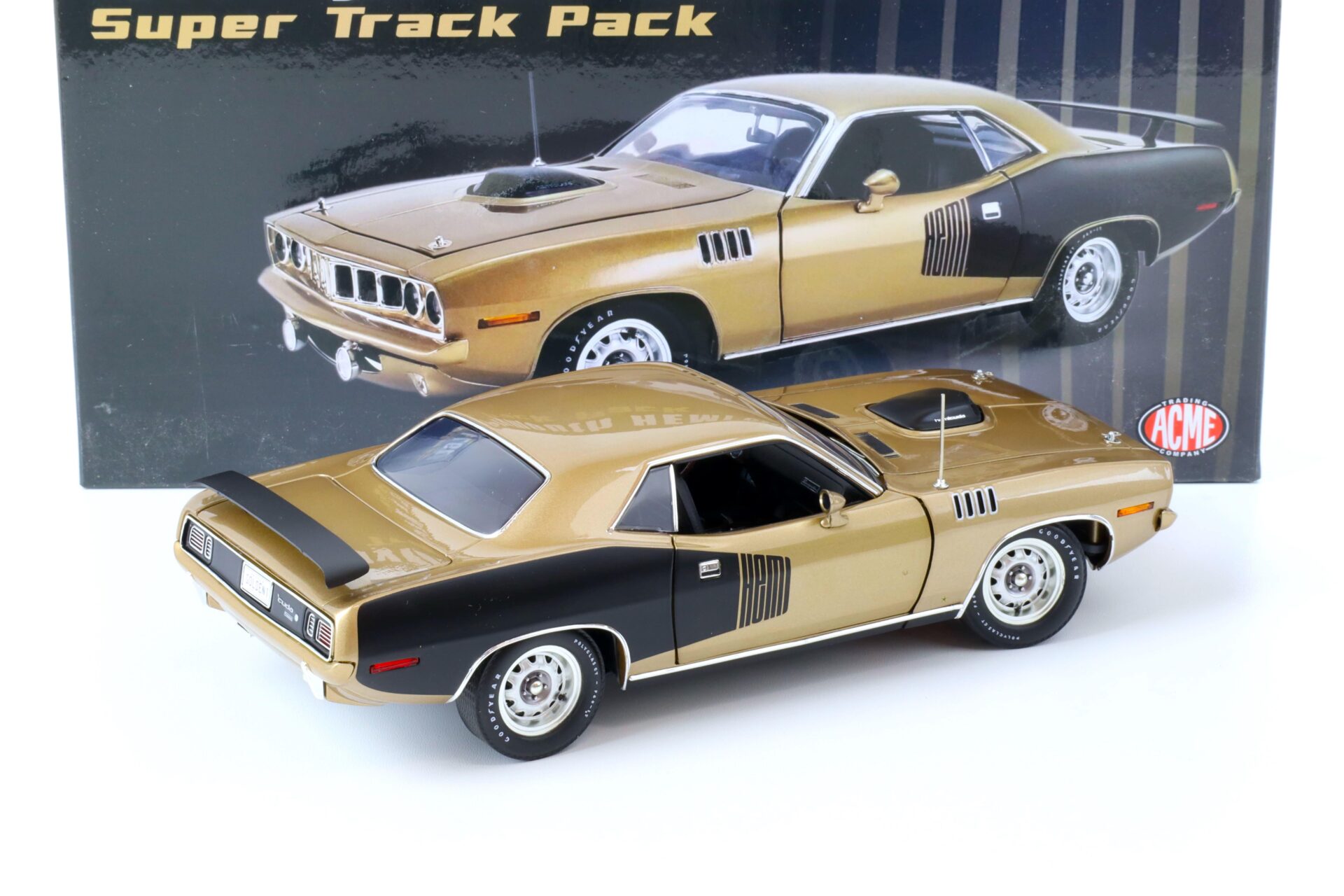 1:18 ACME 1971 Plymouth Hemi Cuda Super Track Pack brown-gold metallic