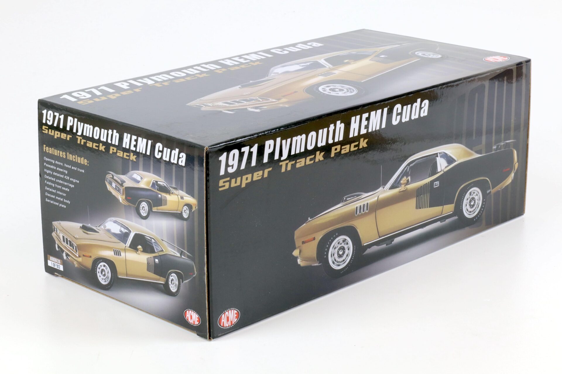 1:18 ACME 1971 Plymouth Hemi Cuda Super Track Pack brown-gold metallic