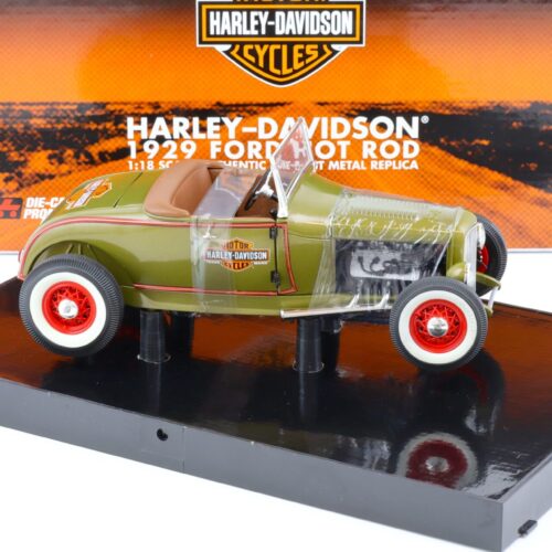 1:18 Highway61 Ford Model A Hot Rod 1929 Harley Davidson green metallic 81045