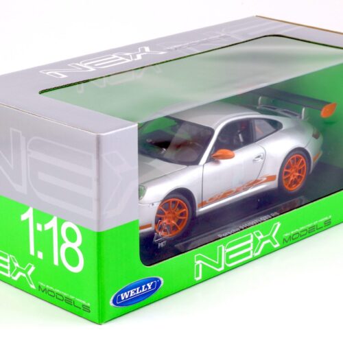 1:18 Welly Porsche 911 (997) GT3 RS silver/ orange