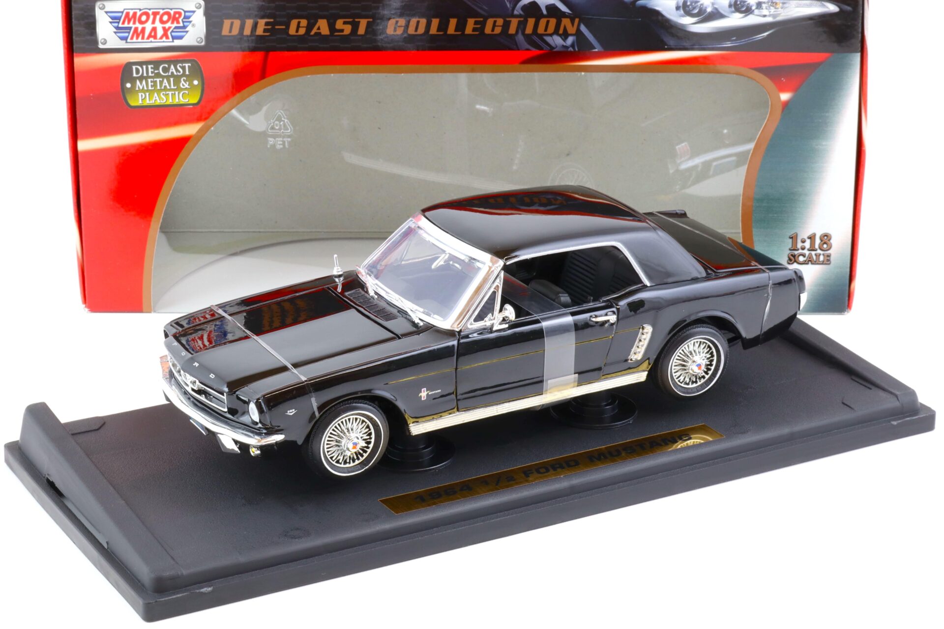 1:18 MOTOR MAX 1964 1/2 Ford Mustang Hardtop black