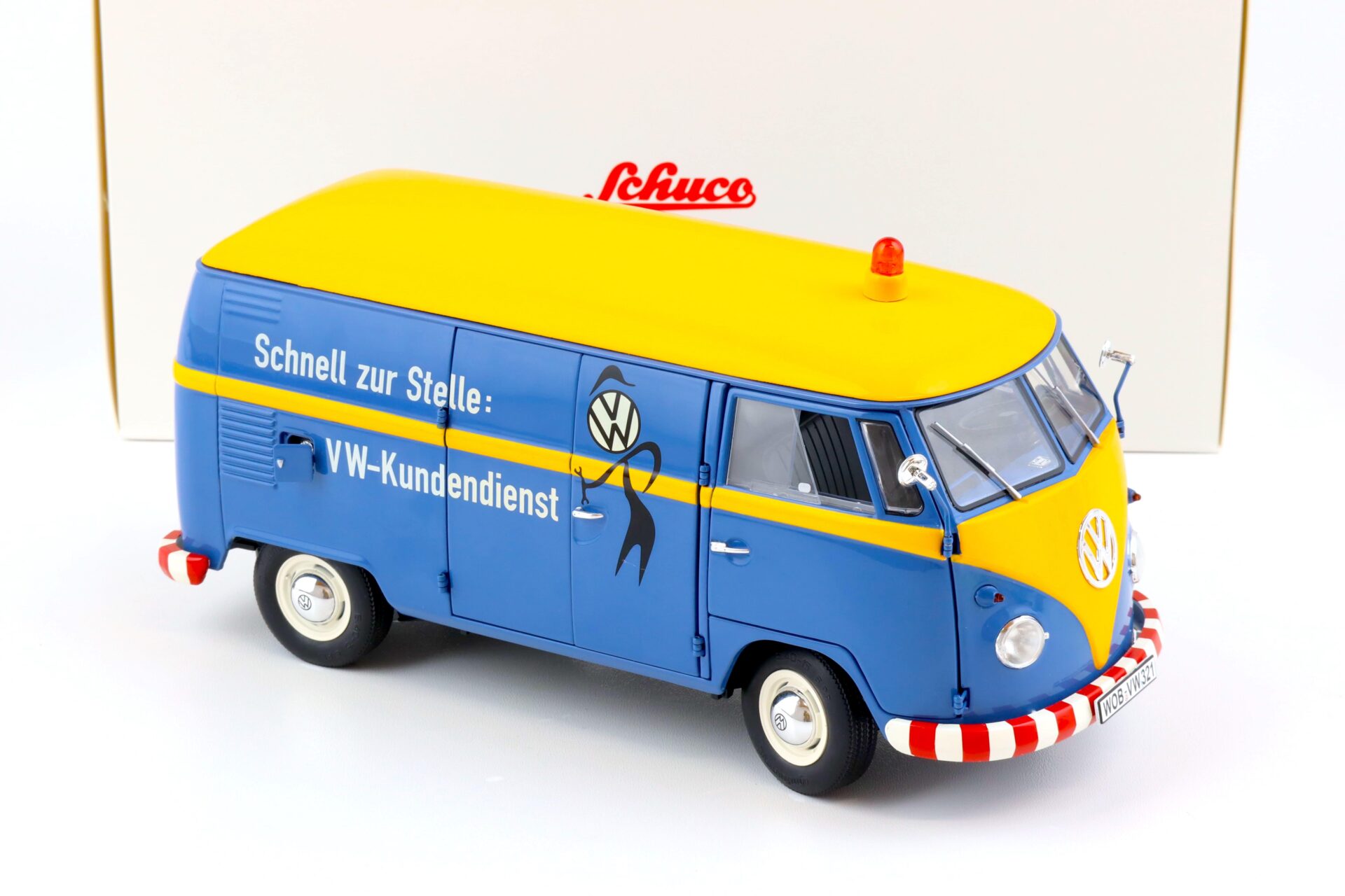 1:18 Schuco VW T1b Kasten VW-Kundendienst VW Service blue/ yellow Die-Cast