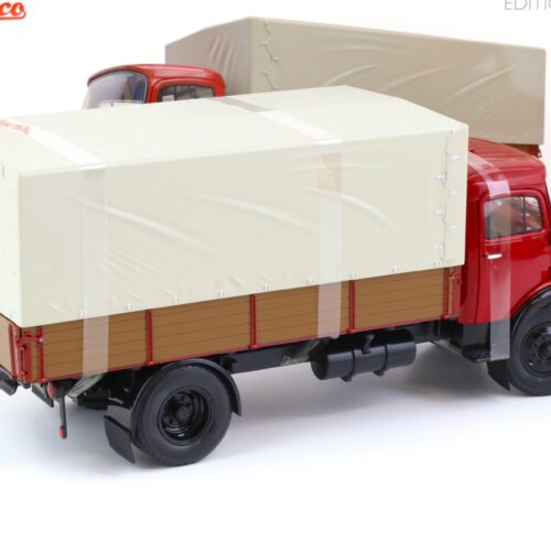 1:18 Schuco Mercedes L911 Pritsche + Plane LKW rubin red Die-Cast