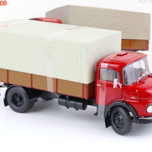 1:18 Schuco Mercedes L911 Pritsche + Plane LKW rubin red Die-Cast