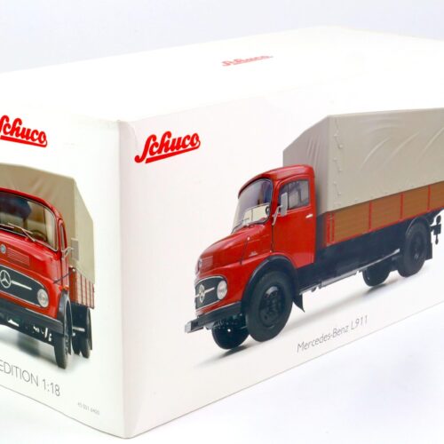 1:18 Schuco Mercedes L911 Pritsche + Plane LKW rubin red Die-Cast