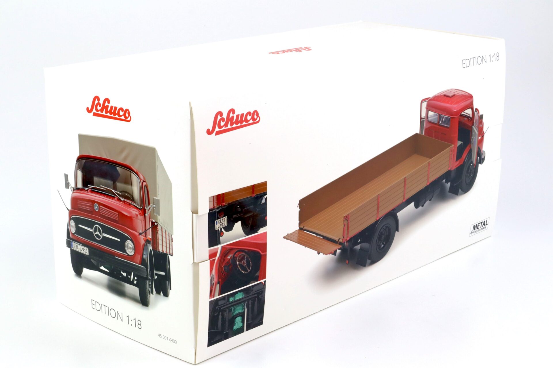 1:18 Schuco Mercedes L911 Pritsche + Plane LKW rubin red Die-Cast