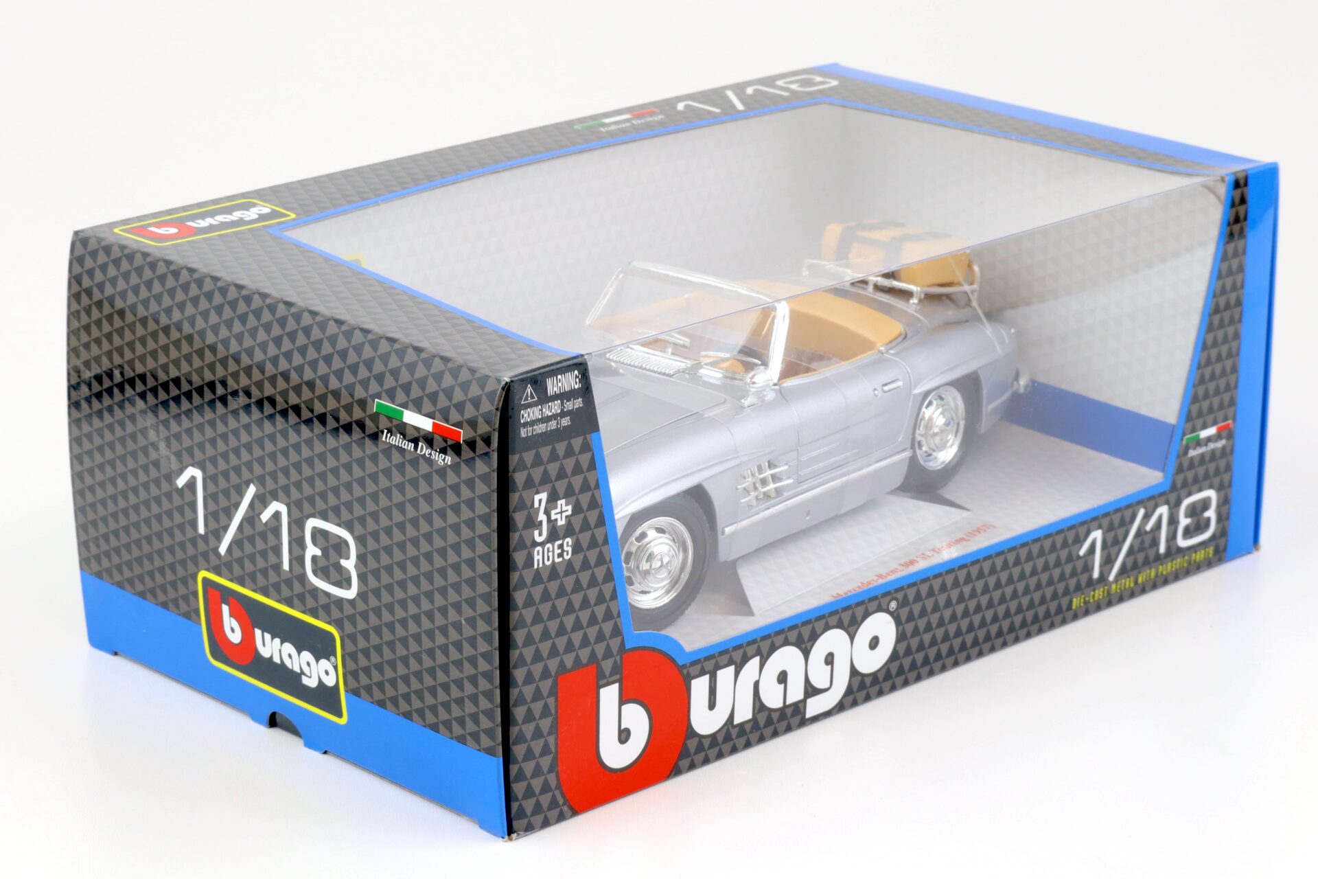 1:18 Bburago Mercedes 300SL Touring Roadster 1957 silver metallic