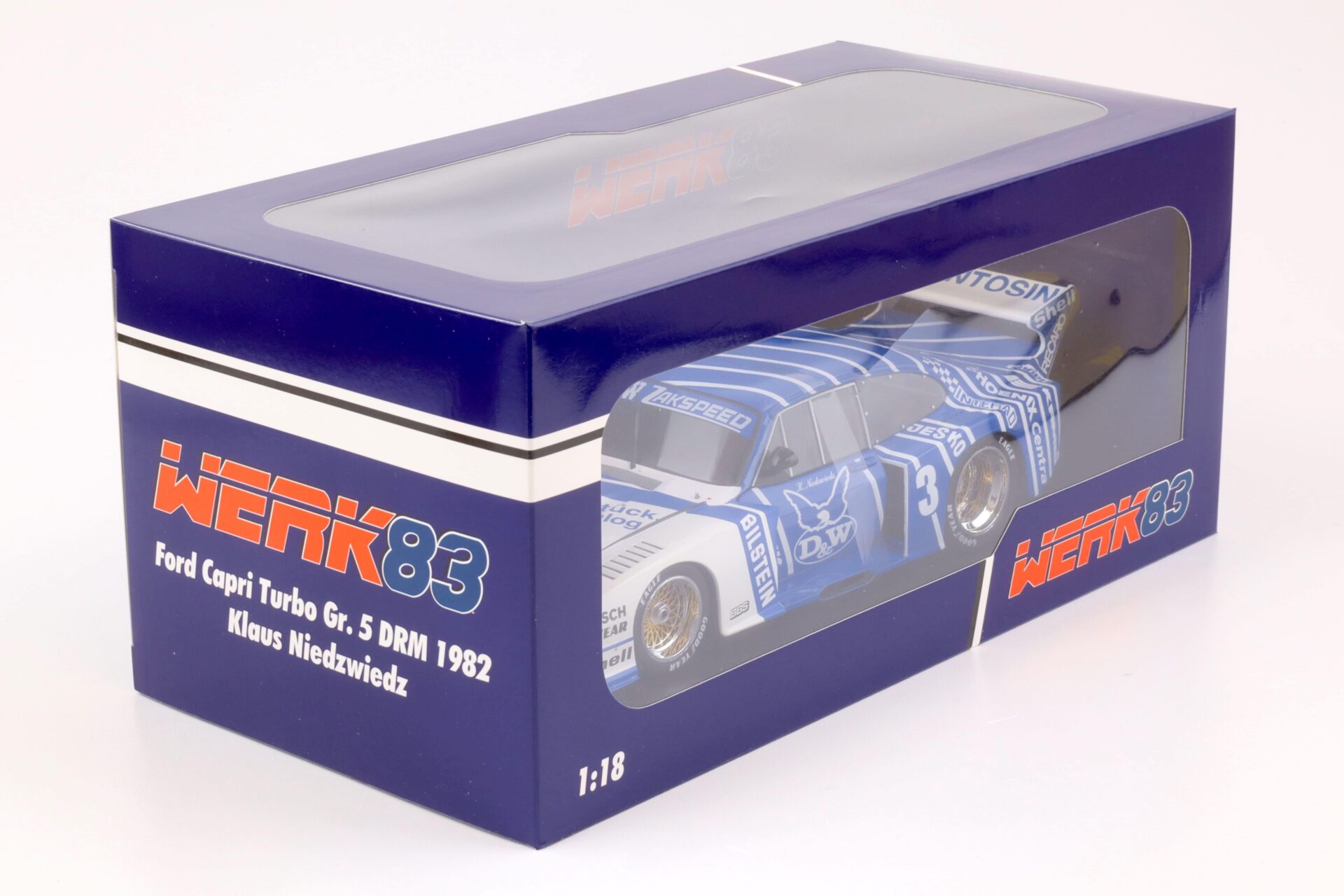 1:18 WERK83 Ford Capri Turbo Gr.5 #3 DRM 1982 D&W Klaus Niedzwiedz