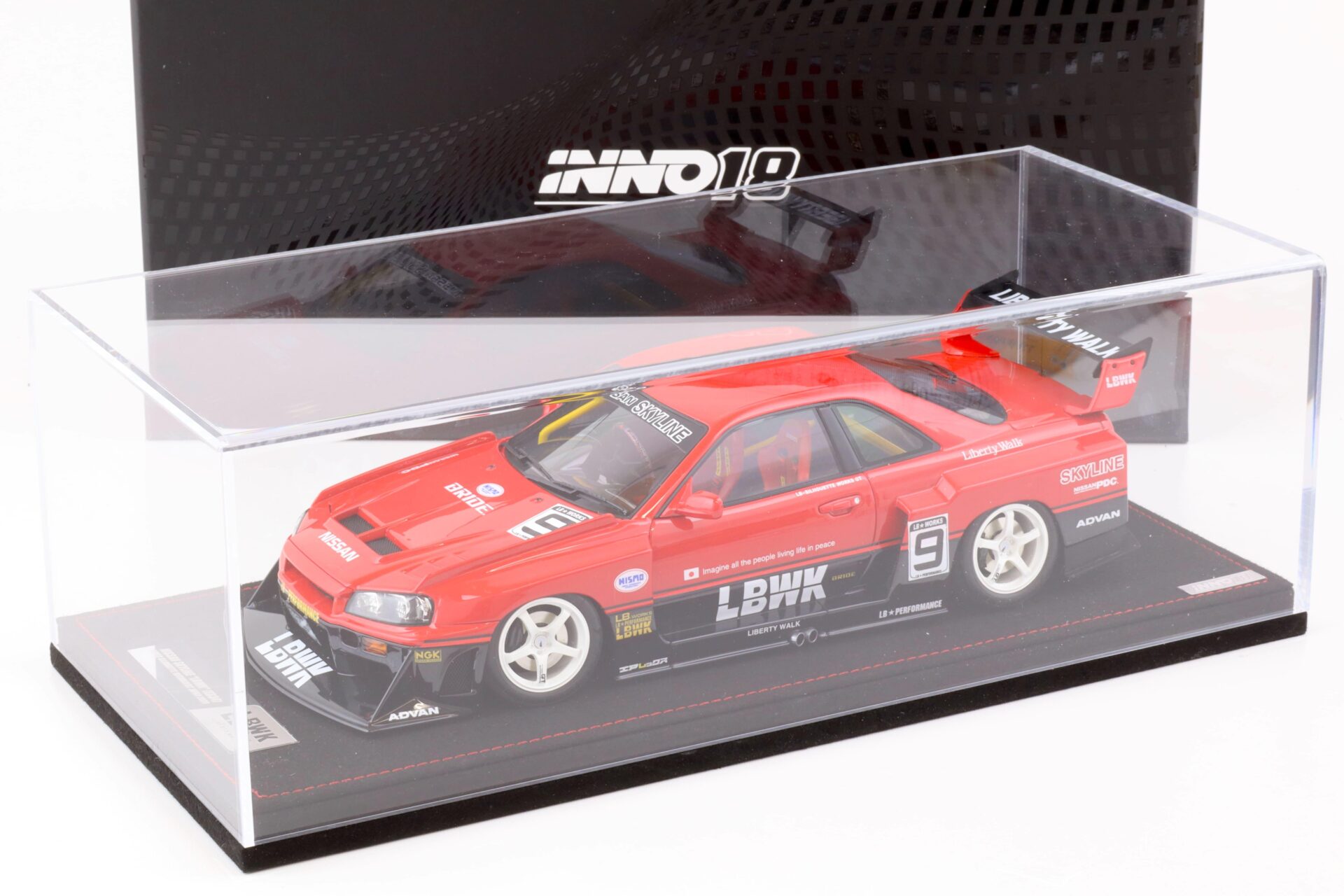 1:18 INNO Models Nissan Skyline GT-R (R34) LBWK Super Silhouette Fenderist Japan 2020